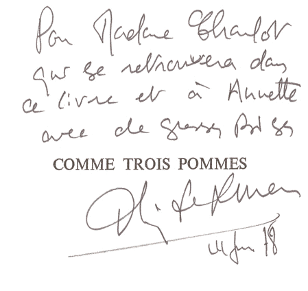 Autographe Thierry Le Luron